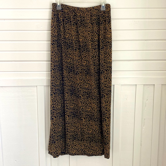 Vintage 90s Nina Piccalino Leopard Print Maxi Skirt Made in USA Womens Sz Medium - Picture 2 of 6